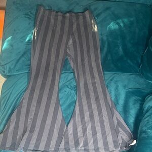 Killstar Beetlejuice Striped Gray Flared Bottoms